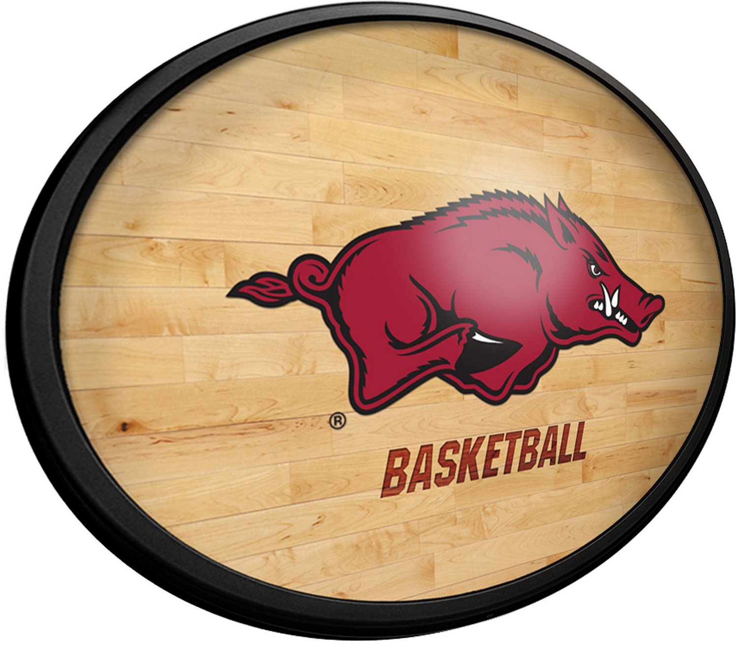 The Fan-Brand University of Arkansas Hardwood Oval Slimline Lighted Sign - view number 2