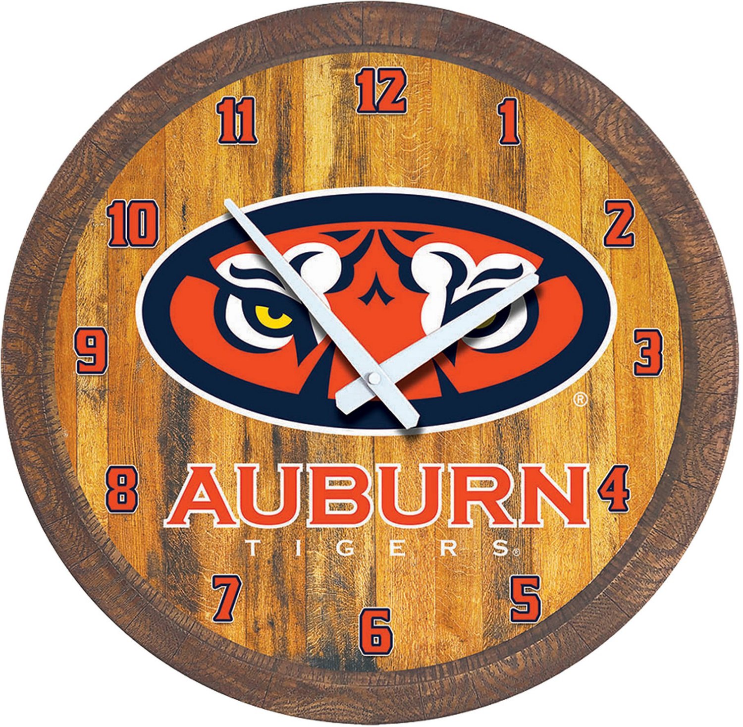 The Fan-Brand Auburn University Faux Barrel Top Clock