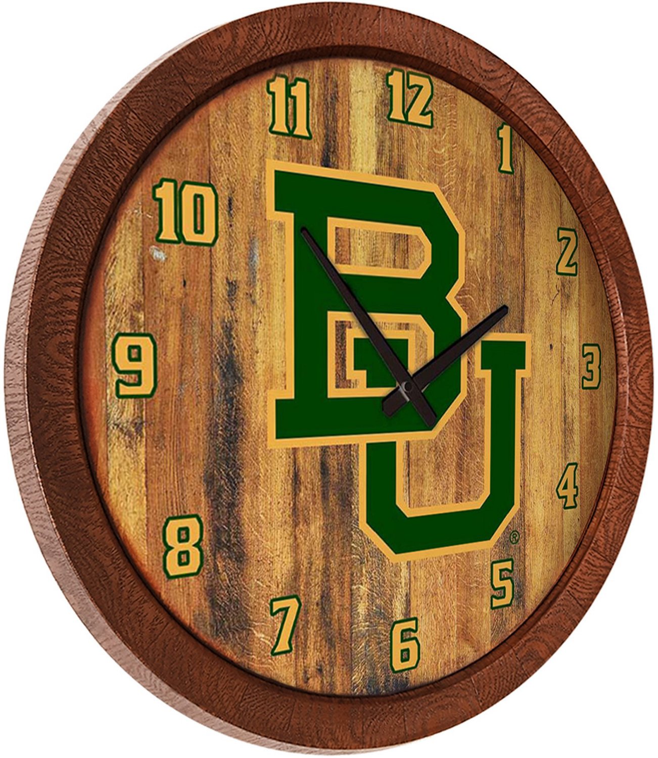The Fan-Brand Baylor University Branded Faux Barrel Top Clock - view number 2