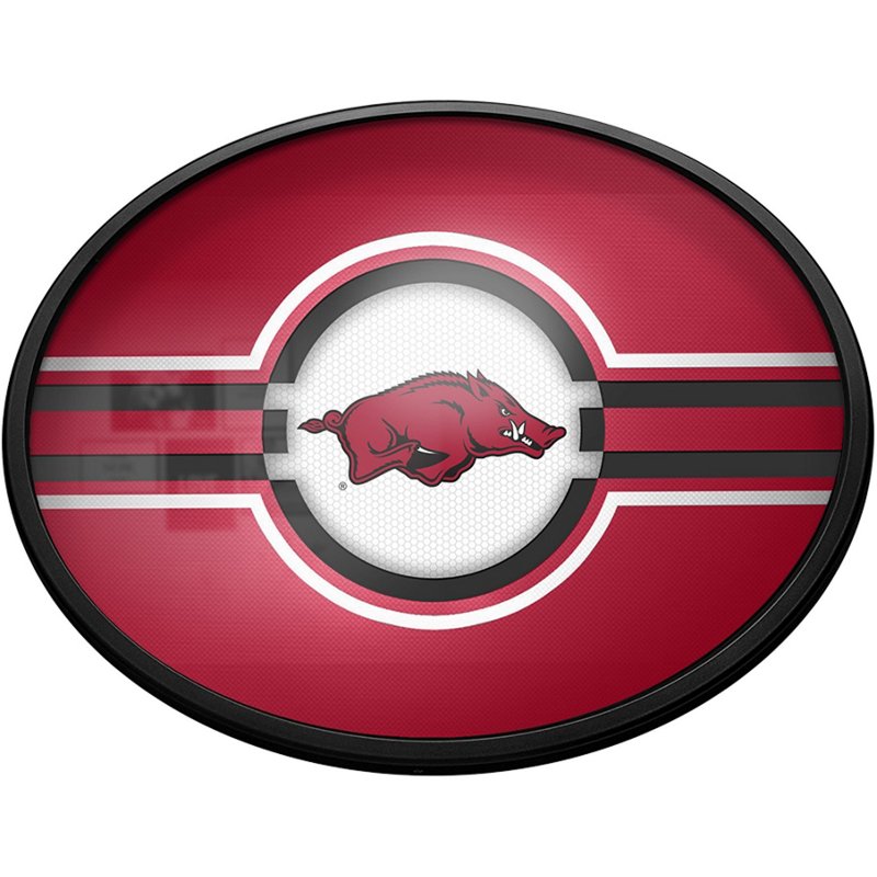 The Fan-Brand University of Arkansas Oval Slimline Lighted Sign Red - NCAA Novelty at Academy Sports