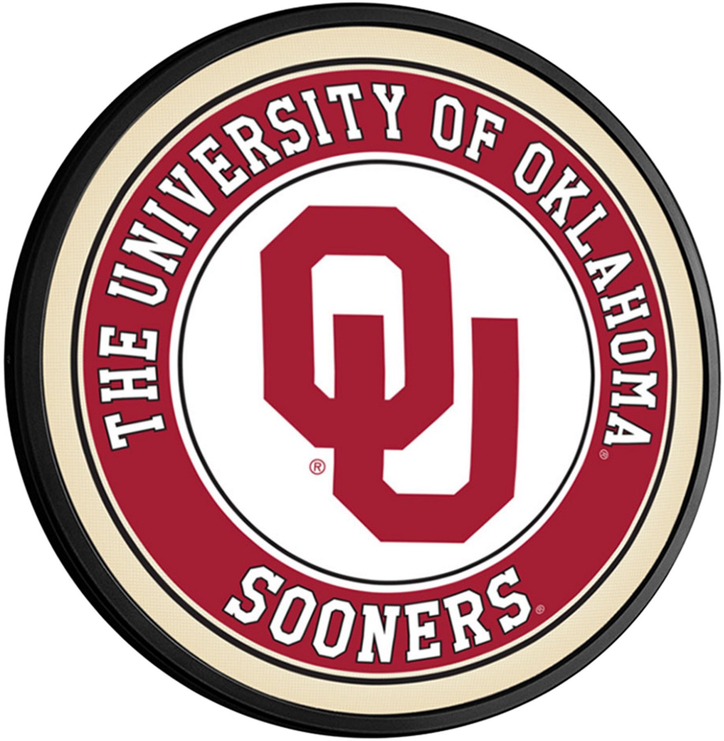 The Fan-Brand University of Oklahoma Round Slimline Lighted Wall Sign ...