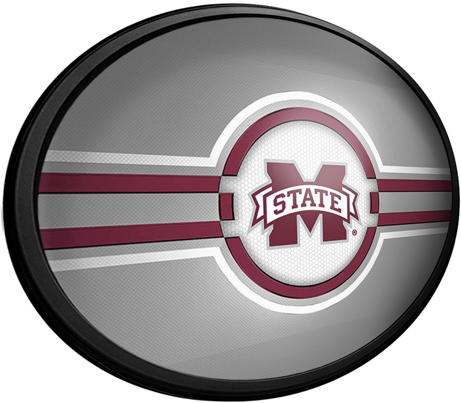 The Fan-Brand Mississippi State University Gray Oval Slimline Lighted Wall Sign - view number 2