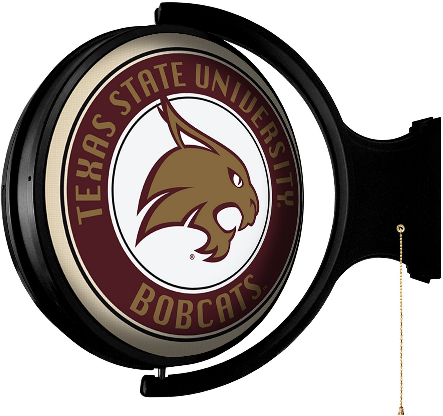 The Fan-Brand Texas State University Original Round Rotating Lighted Sign  - view number 2