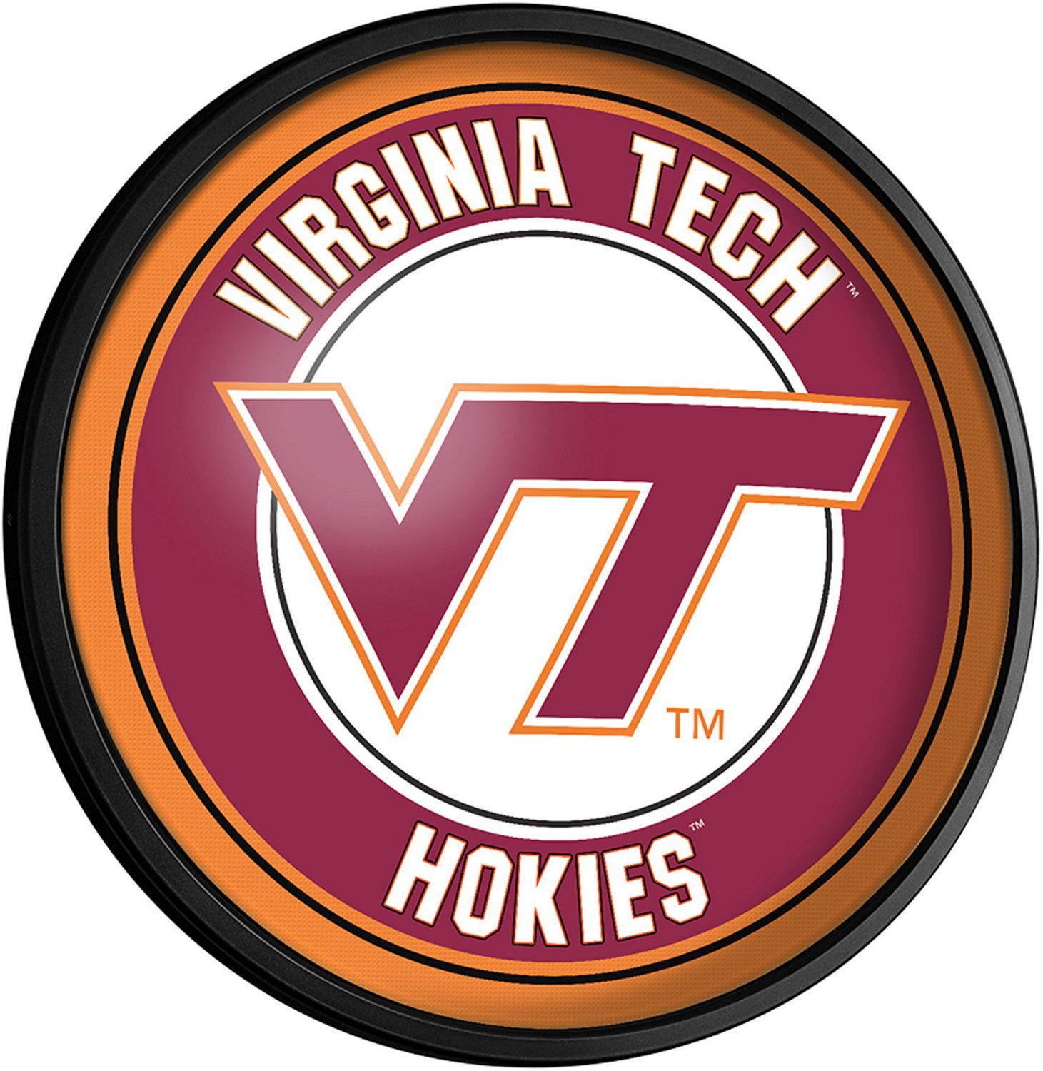 The Fan-Brand Virginia Tech Round Slimline Lighted Wall Sign                                                                     - view number 1
