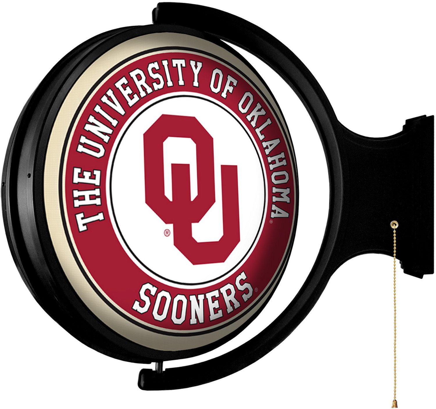 The Fan-Brand University of Oklahoma Original Round Rotating Lighted Sign  - view number 2