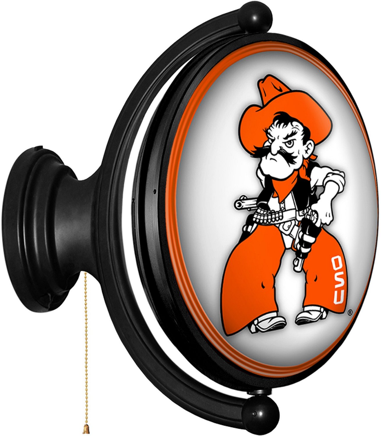The Fan-Brand Oklahoma State University Pete Oval Rotating Lighted Sign  - view number 2