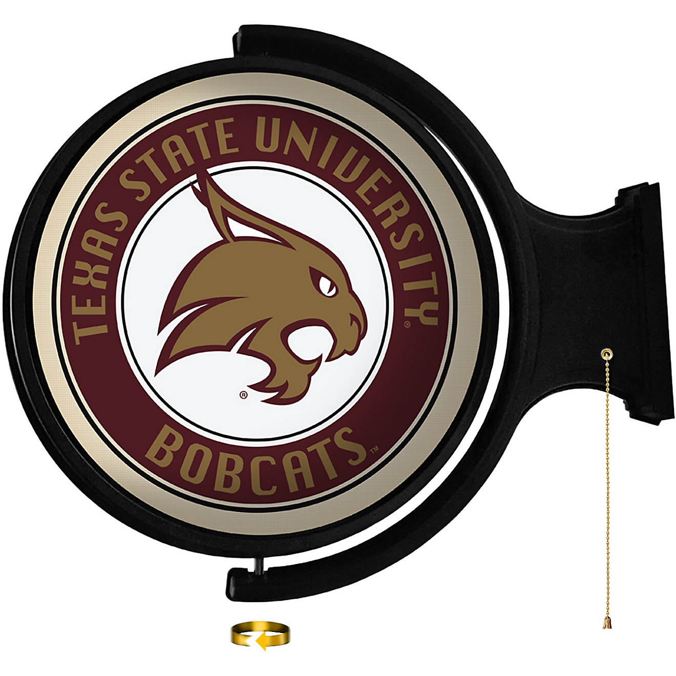 The Fan-Brand Texas State University Original Round Rotating Lighted Sign                                                        - view number 1
