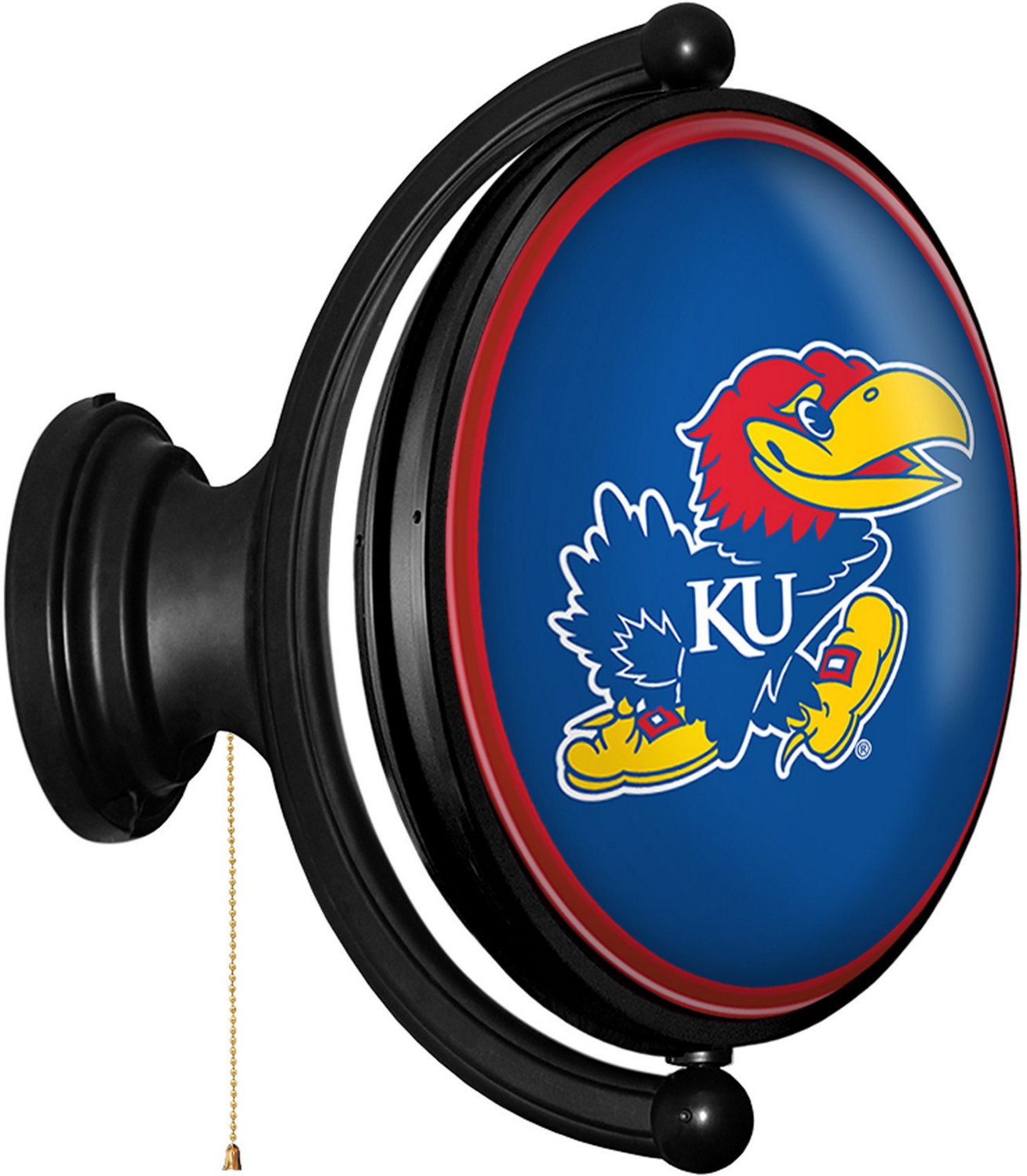 The Fan-Brand University of Kansas Oval Rotating Lighted Sign - view number 2