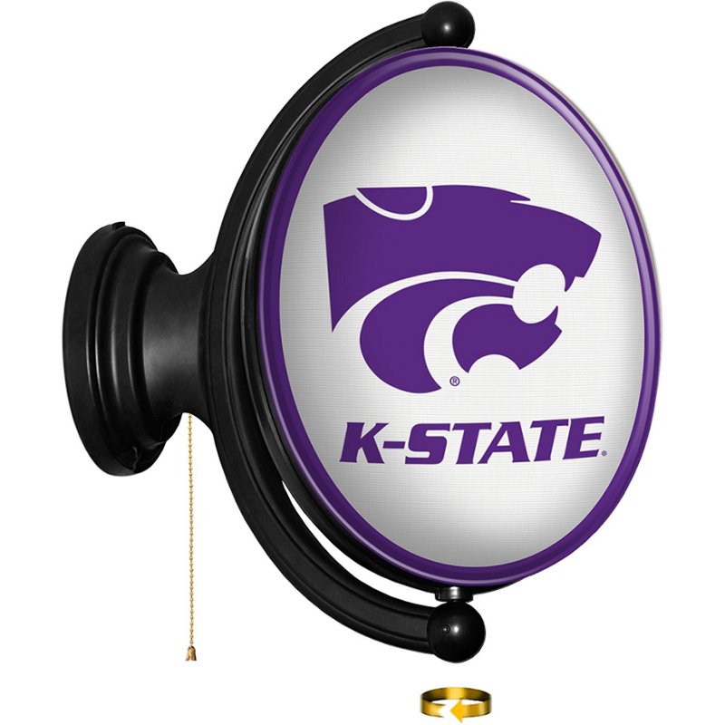The FanBrand Kansas State University Oval Rotating Lighted Sign