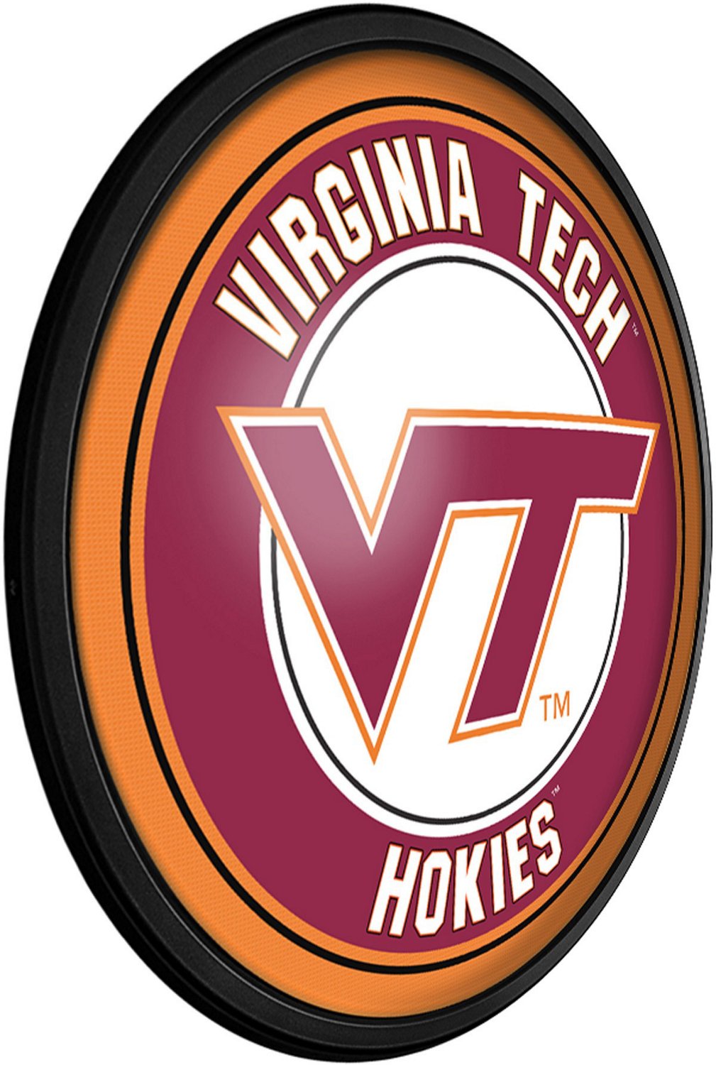 The Fan-Brand Virginia Tech Round Slimline Lighted Wall Sign                                                                     - view number 2