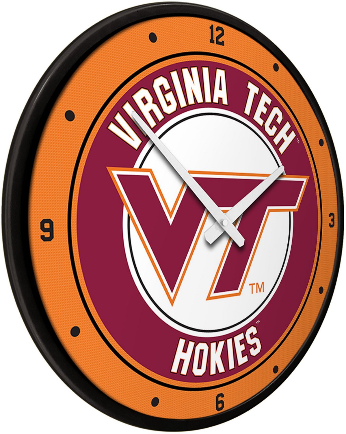 The Fan-Brand Virginia Tech Modern Disc Clock  - view number 2