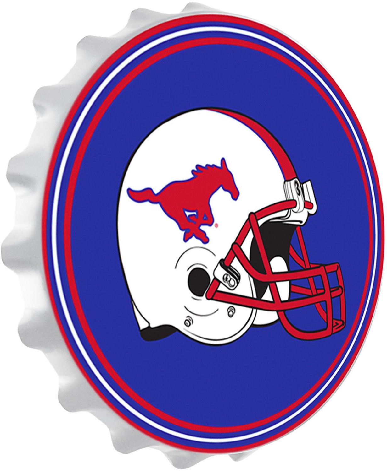 The Fan-Brand Southern Methodist University Helmet Blue Bottle Cap Wall Sign - view number 2