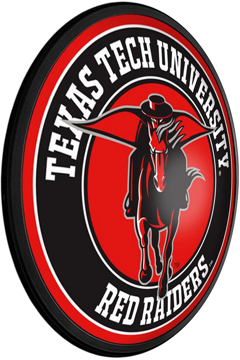 The Fan-Brand Texas Tech University Masked Rider Round Slimline Lighted Wall Sign - view number 2