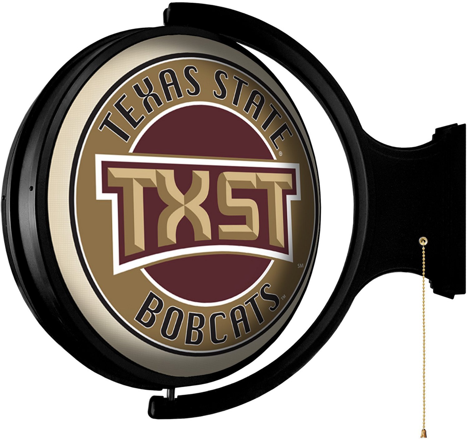 The Fan-Brand Texas State University TXST Original Round Rotating Lighted Sign  - view number 2