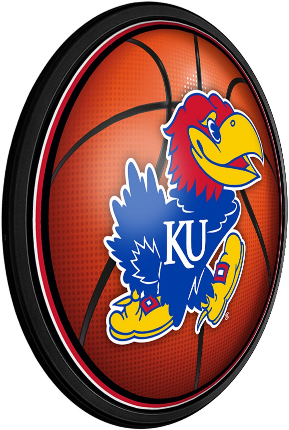 The Fan-Brand University of Kansas Basketball Round Slimline Lighted Sign - view number 2
