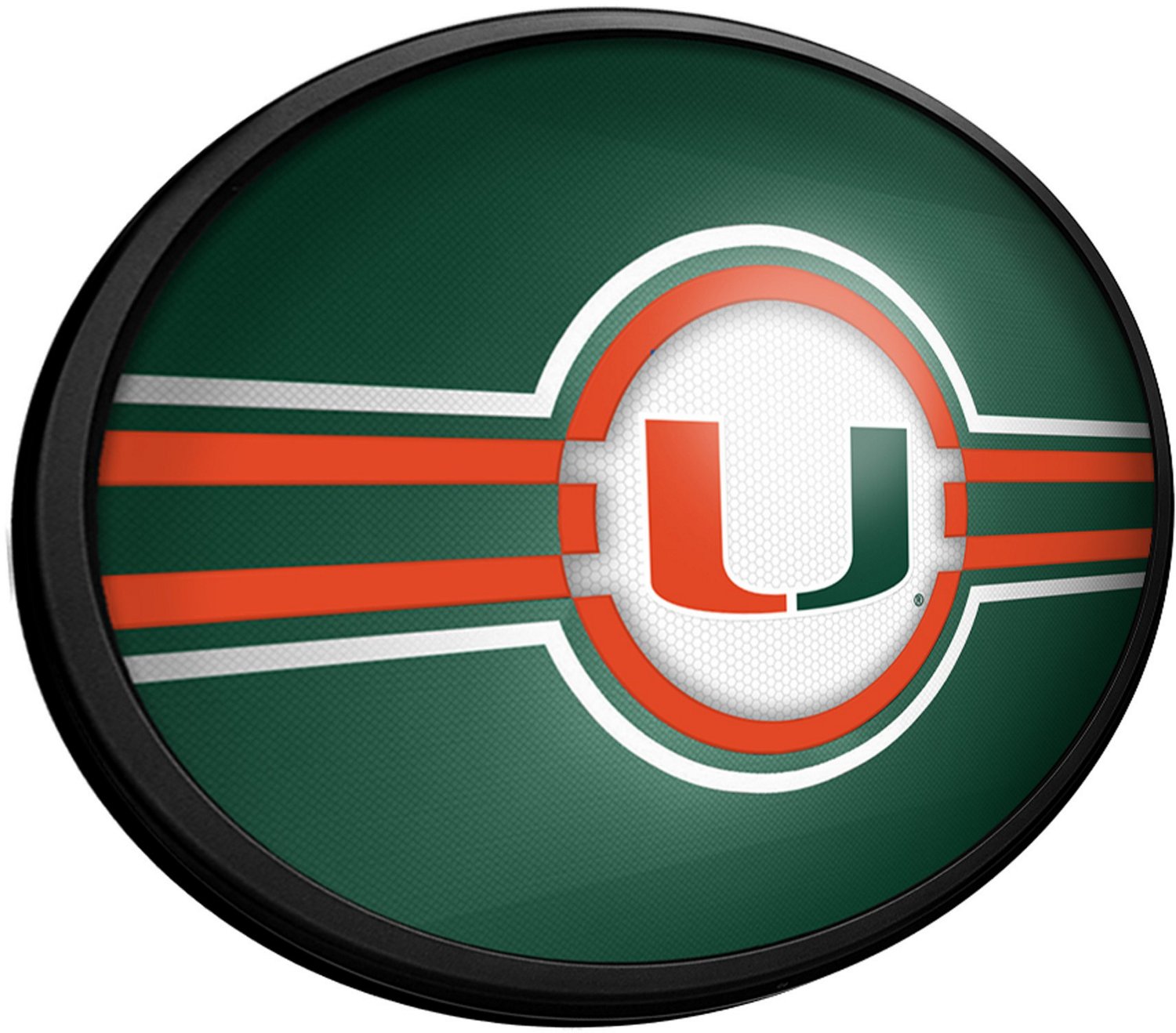 The Fan-Brand University of Miami Green Oval Slimline Lighted Wall Sign - view number 2