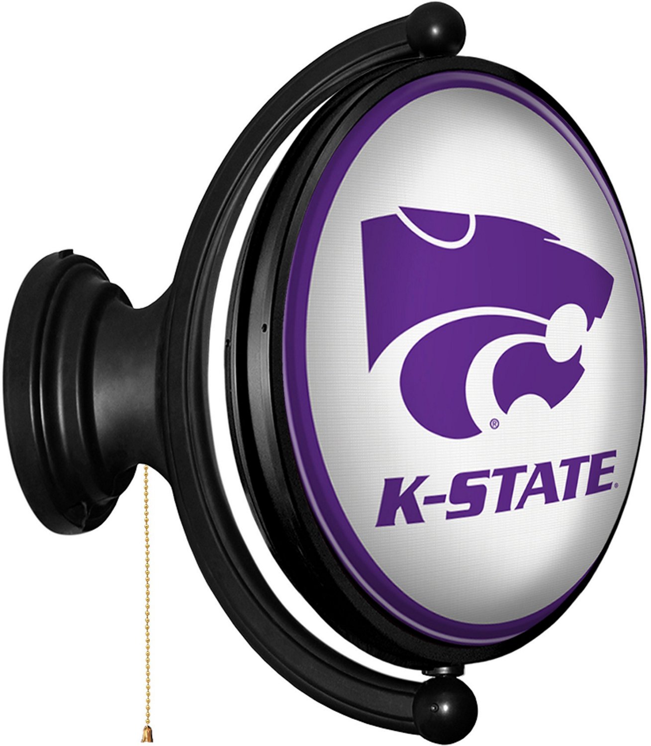 The Fan-Brand Kansas State University Oval Rotating Lighted Sign - view number 2
