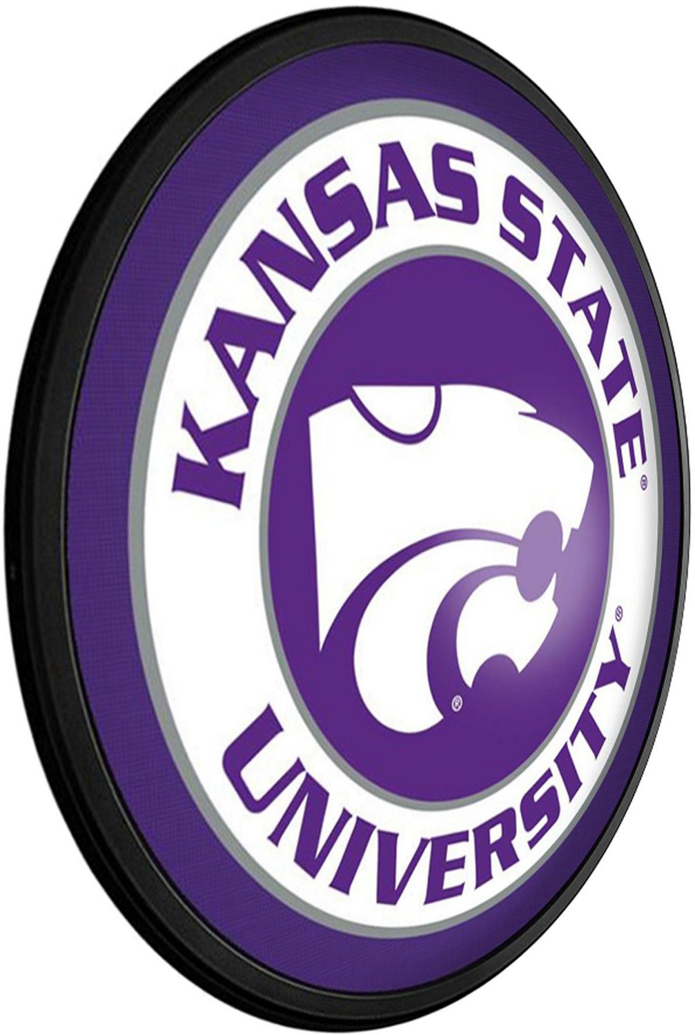 The Fan-Brand Kansas State University Round Slimline Lighted Sign - view number 2