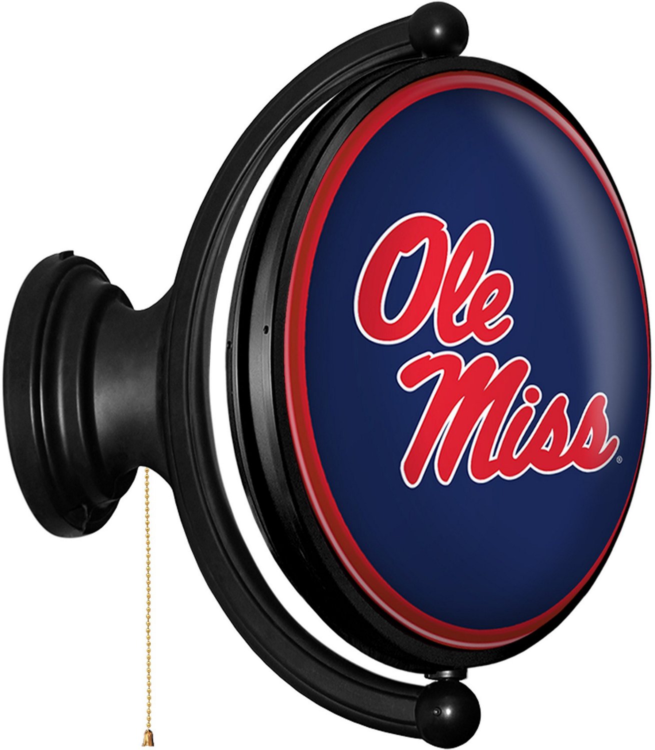 The Fan-Brand University of Mississippi Oval Rotating Lighted Sign - view number 2