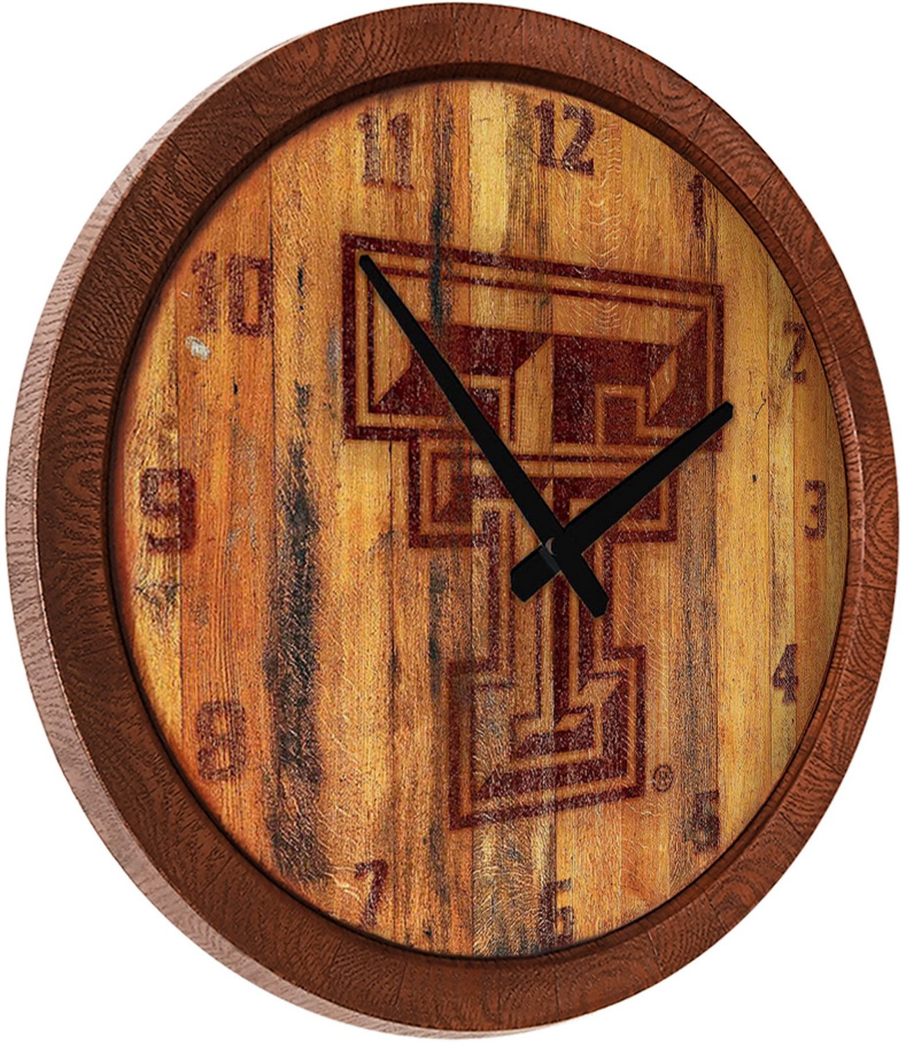 The Fan-Brand Texas Tech University Faux Barrel Top Clock - view number 2