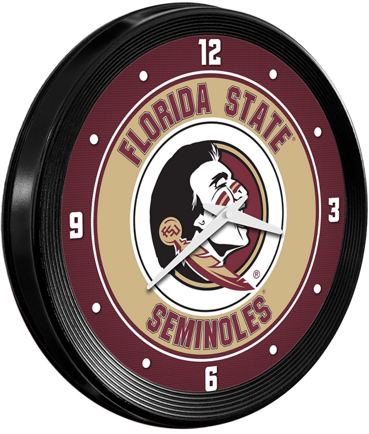 The Fan-Brand Florida State University Ribbed Wall Clock - view number 2