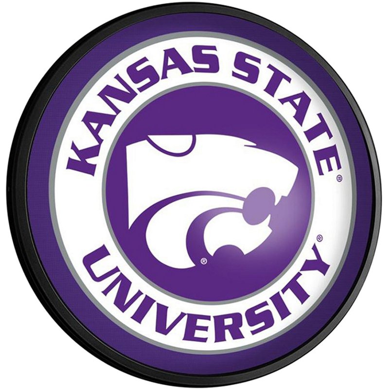 The FanBrand Kansas State University Round Slimline Lighted Sign