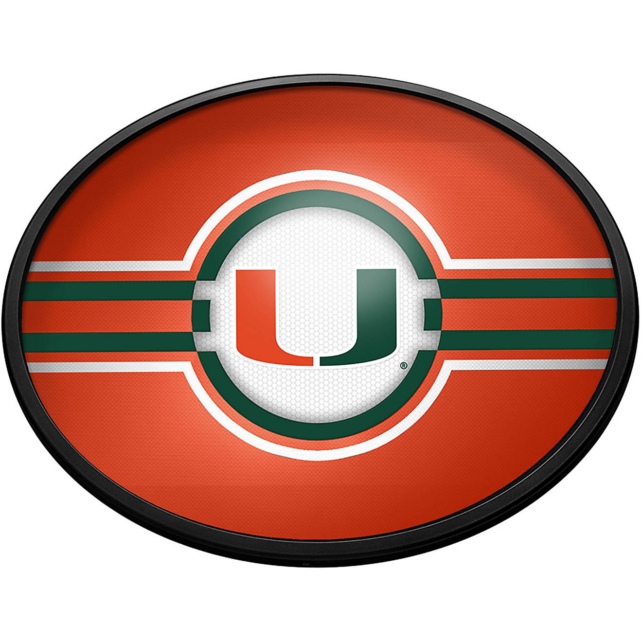 The Fan-Brand University of Miami Orange Oval Slimline Lighted Wall Sign                                                         - view number 1