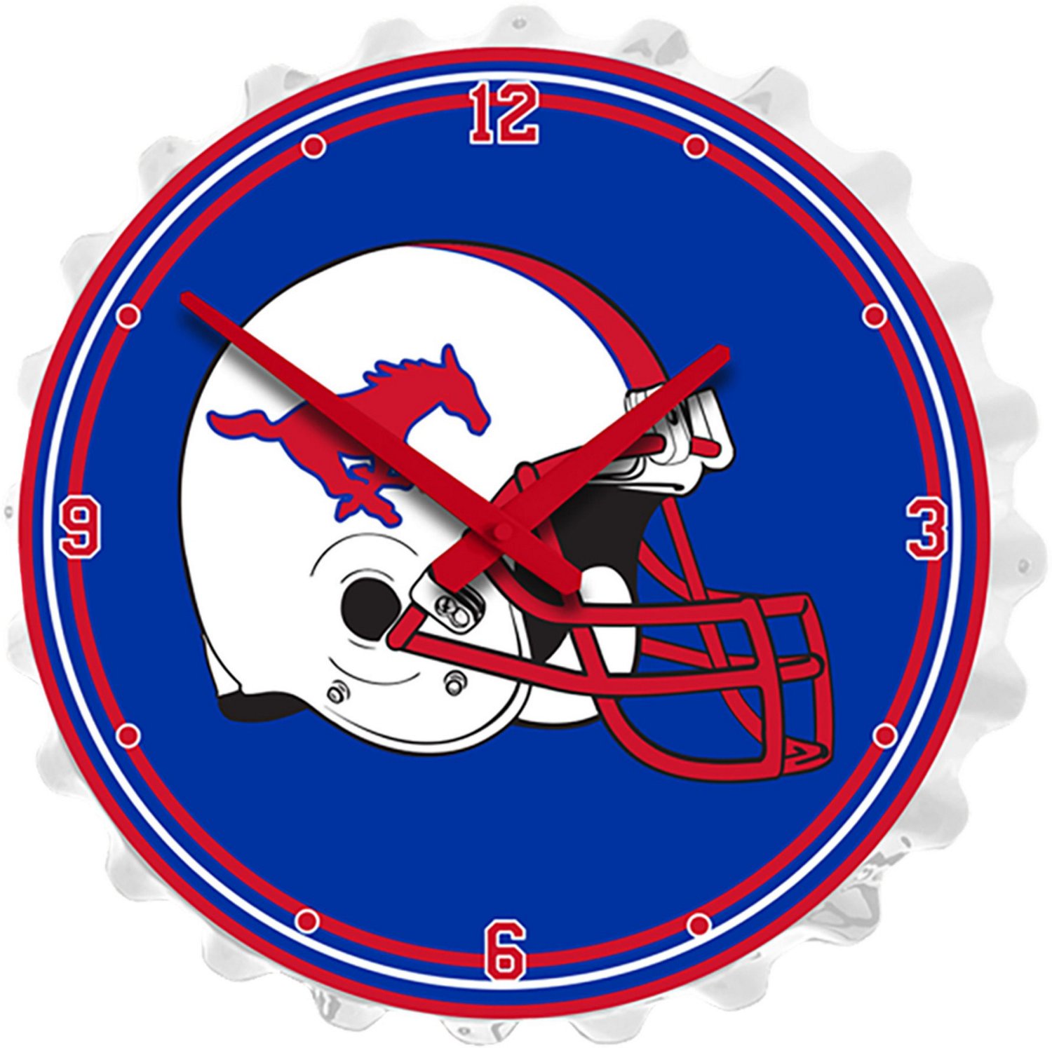 The Fan-Brand Southern Methodist University Helmet Bottle Cap Clock