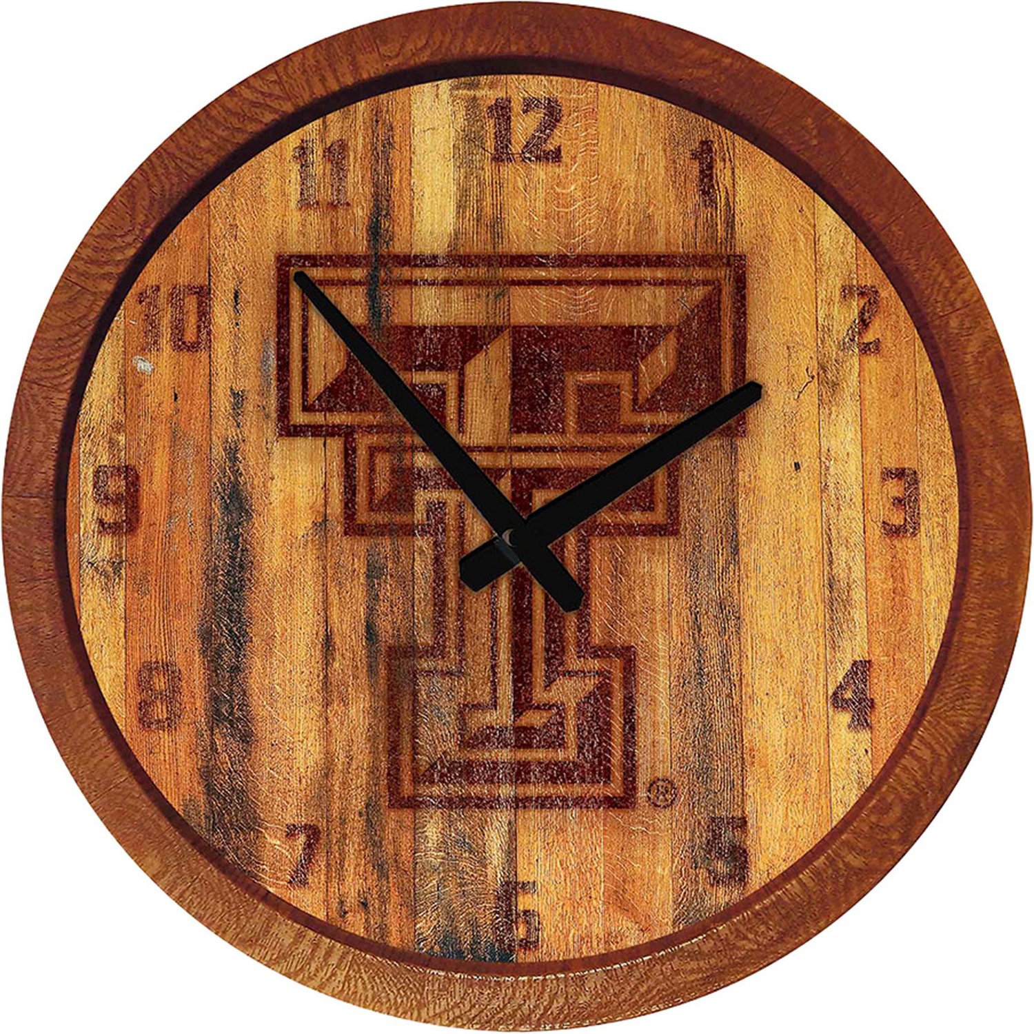 The Fan-Brand Texas Tech University Faux Barrel Top Clock