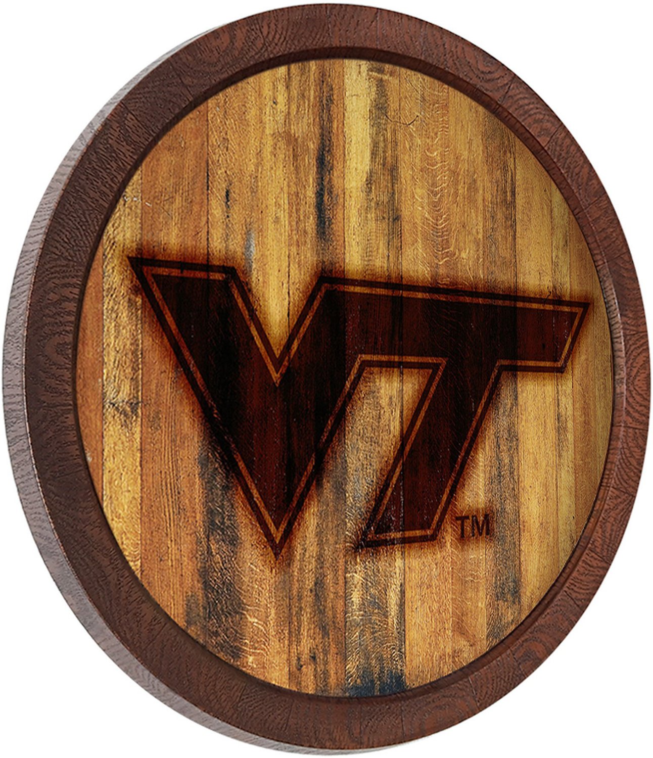 The Fan-Brand Virginia Tech Branded Faux Barrel Top Sign  - view number 2