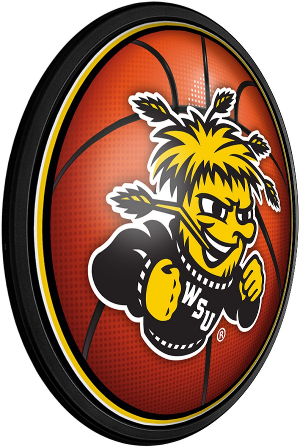 The Fan-Brand Wichita State University Basketball Round Slimline Lighted Wall Sign - view number 2