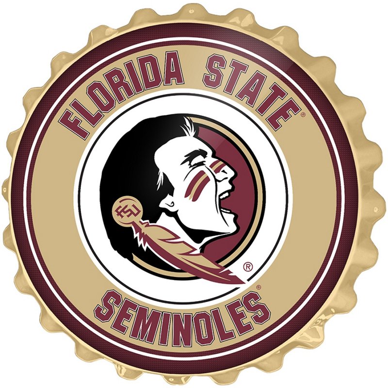 The Fan-Brand Florida State University Bottle Cap Sign - NCAA Novelty at Academy Sports