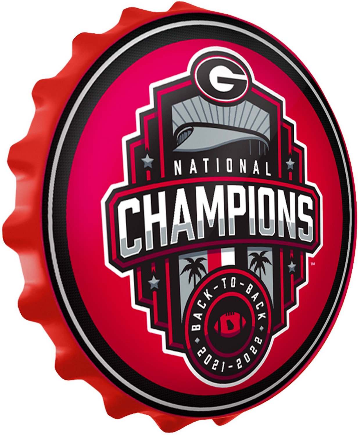 The Fan-Brand University of Georgia National Champions Bottle Cap Sign - view number 2