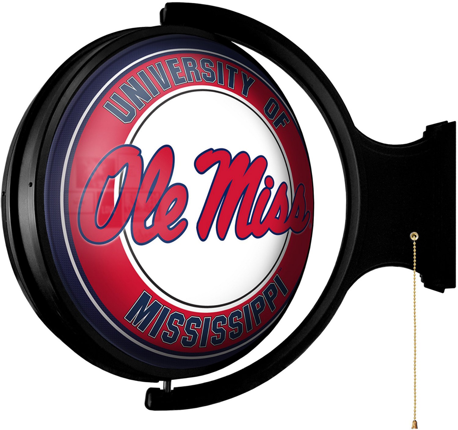 The Fan-Brand University of Mississippi Round Rotating Lighted Sign  - view number 2