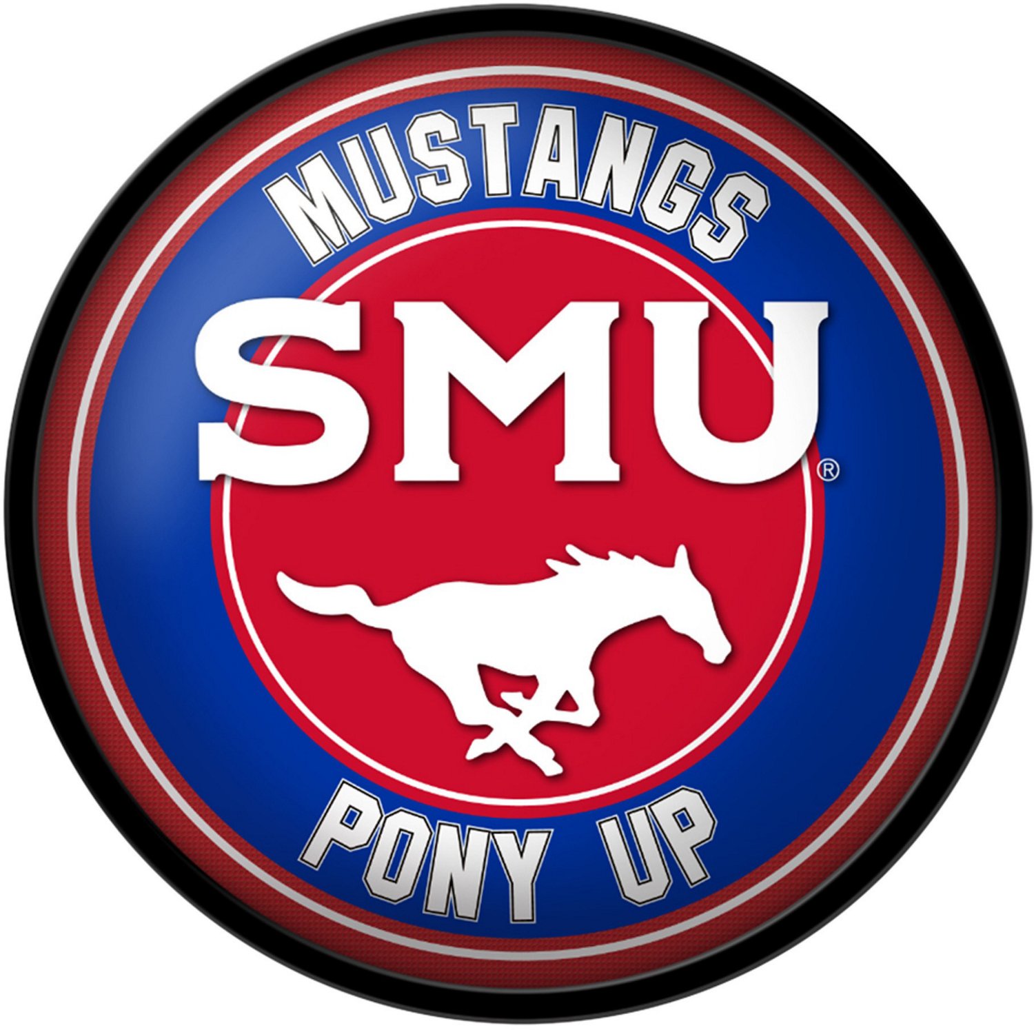 The Fan-Brand Southern Methodist University PONY UP Modern Disc Sign