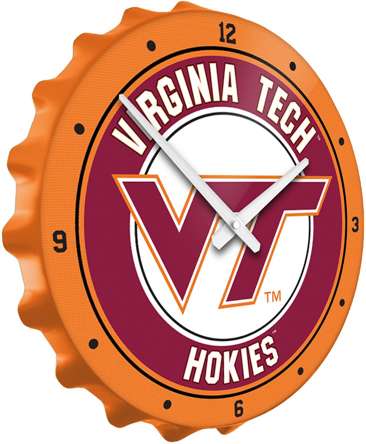 The Fan-Brand Virginia Tech Bottle Cap Clock - view number 2