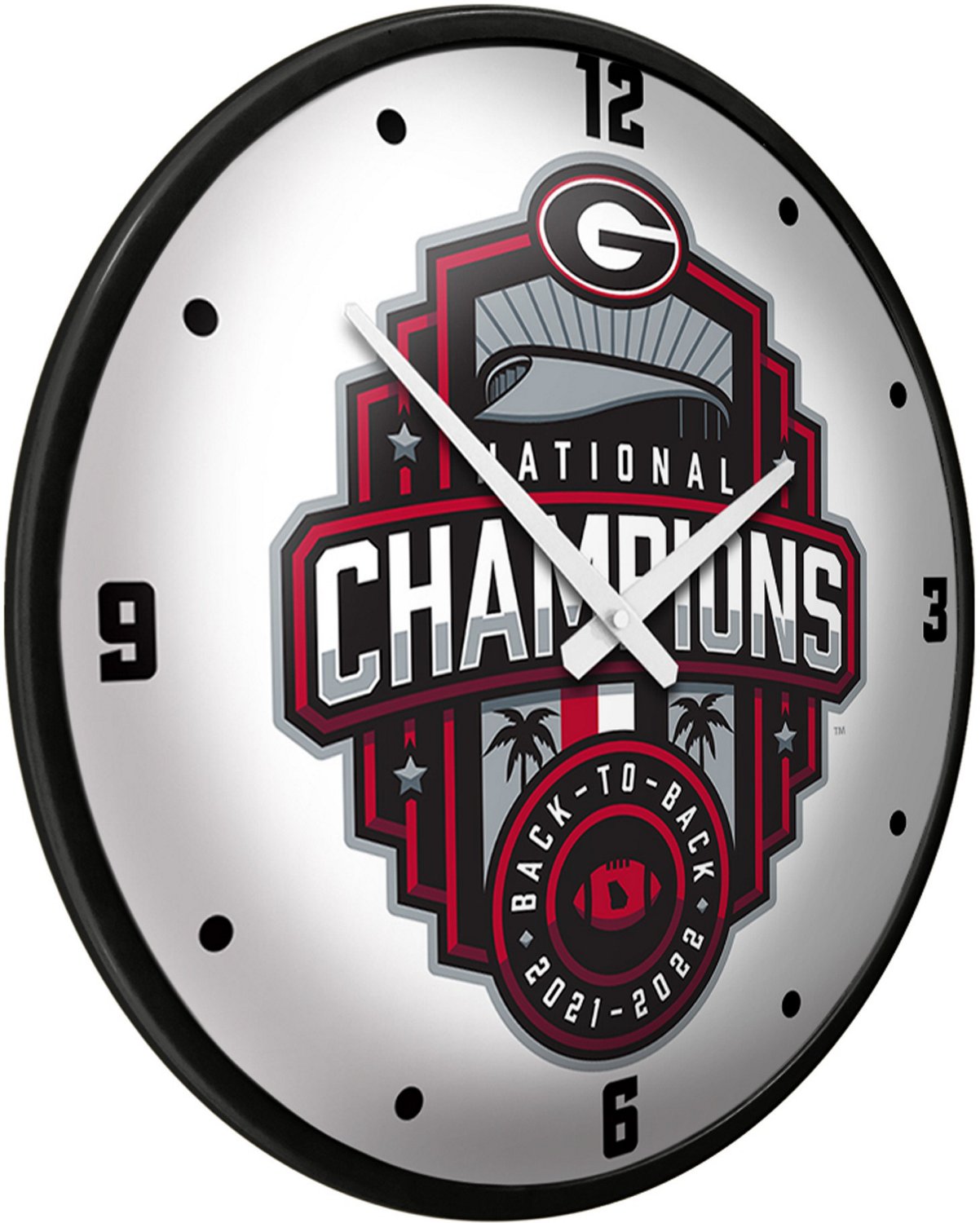The Fan-Brand University of Georgia National Champions Modern Disc Clock  - view number 2