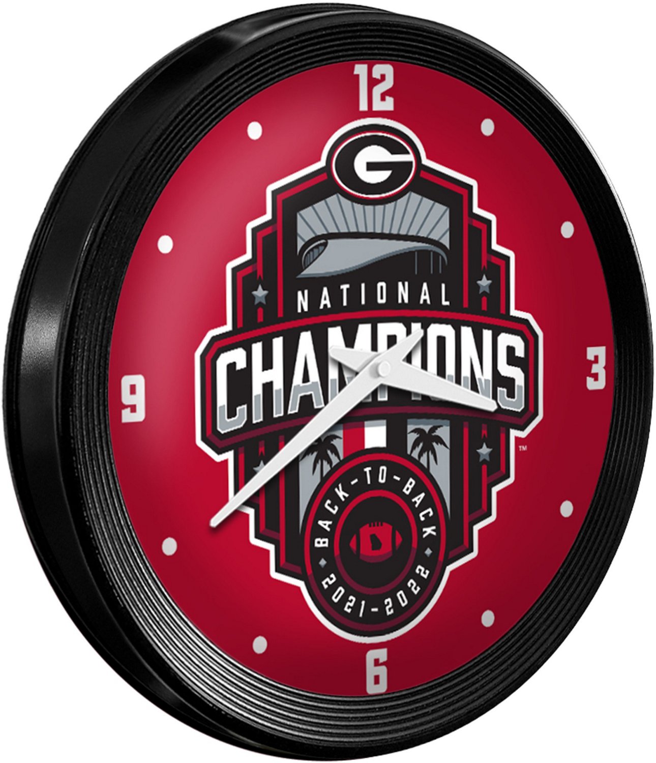 The Fan-Brand University of Georgia National Champions Ribbed Wall Clock - view number 2