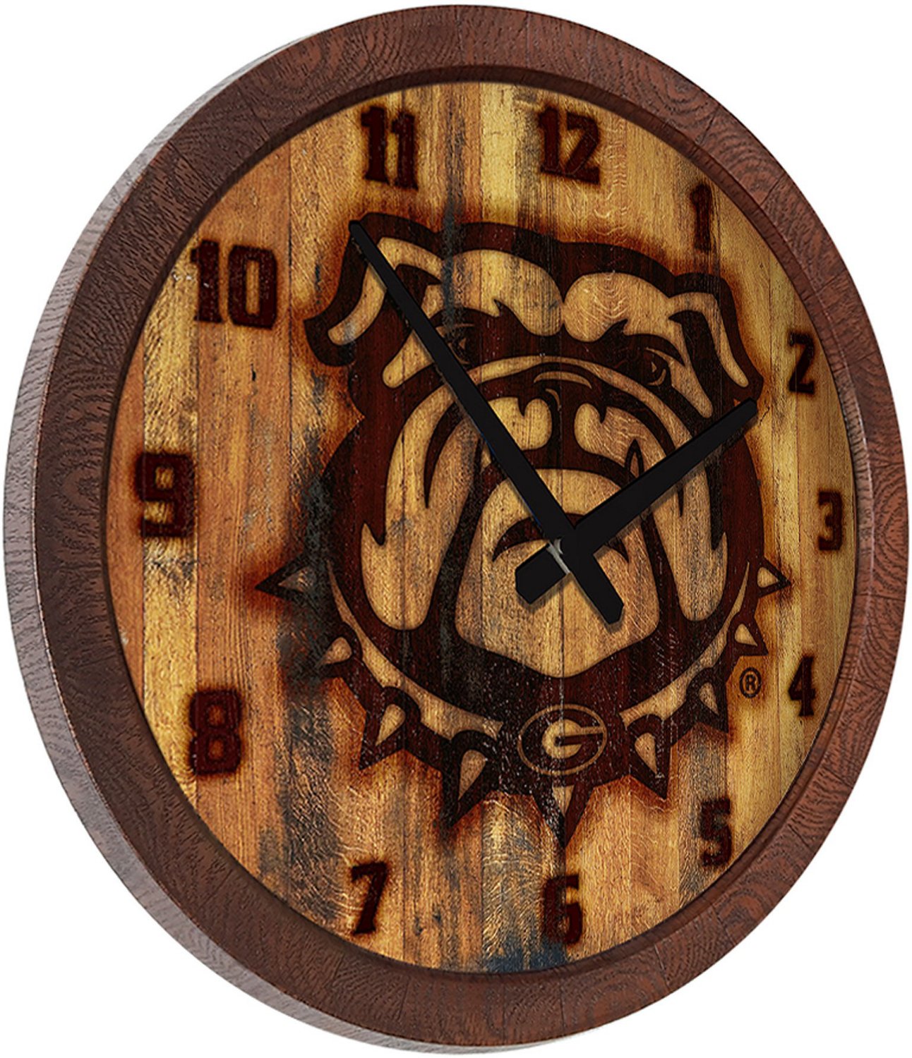 The Fan-Brand University of Georgia UGA Branded Faux Barrel Top Clock - view number 2