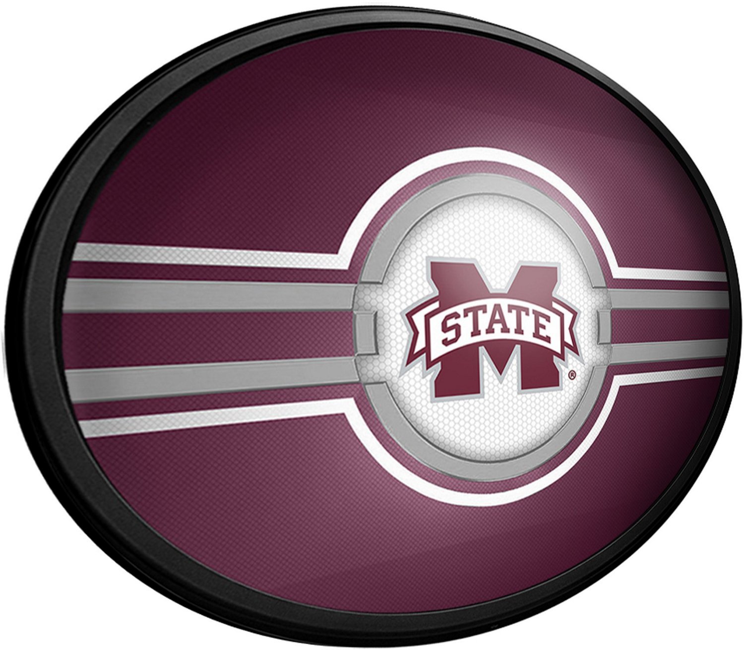 The Fan-Brand Mississippi State University Maroon Oval Slimline Lighted Wall Sign - view number 2