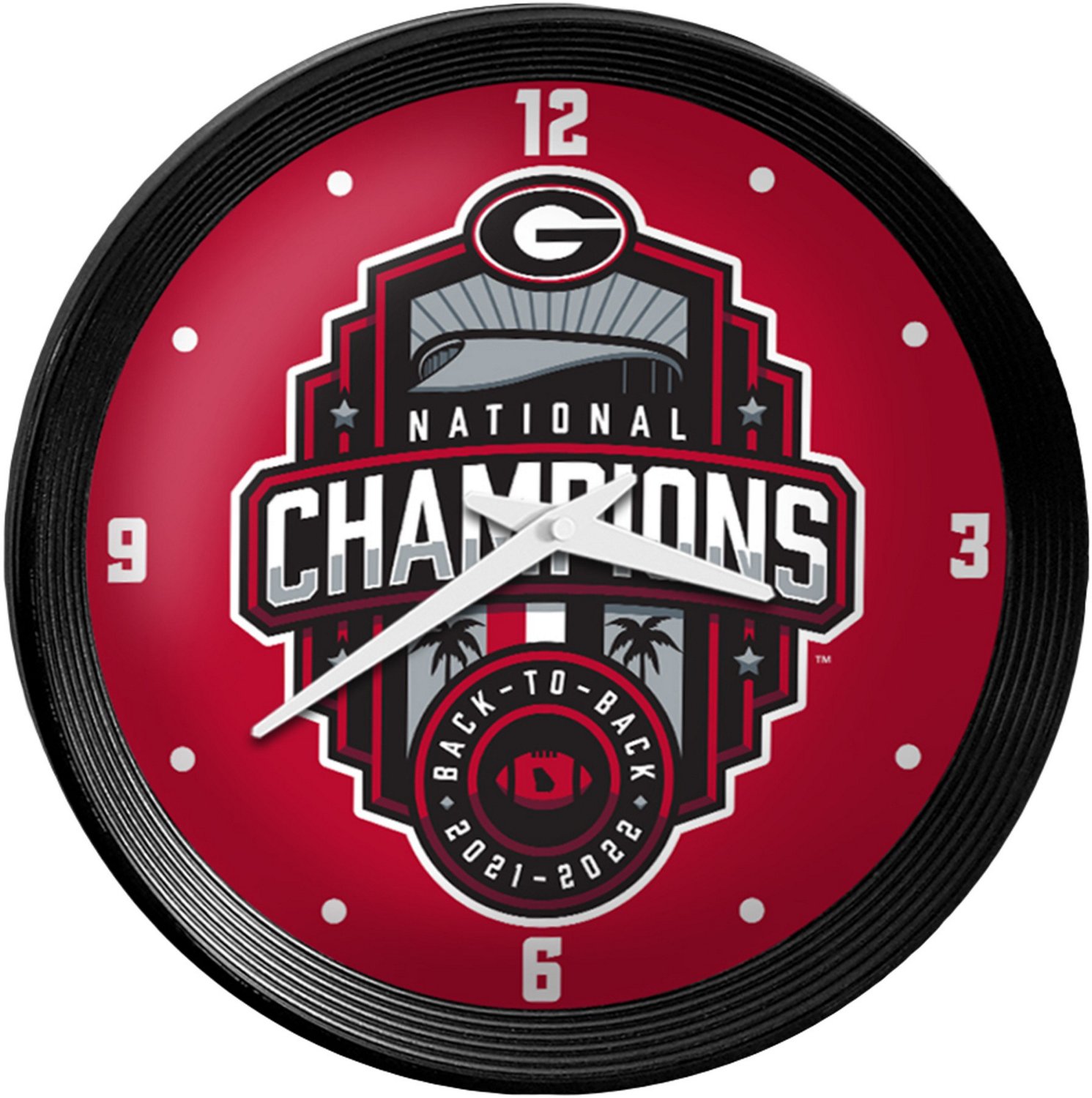 The Fan-Brand University of Georgia National Champions Ribbed Wall Clock