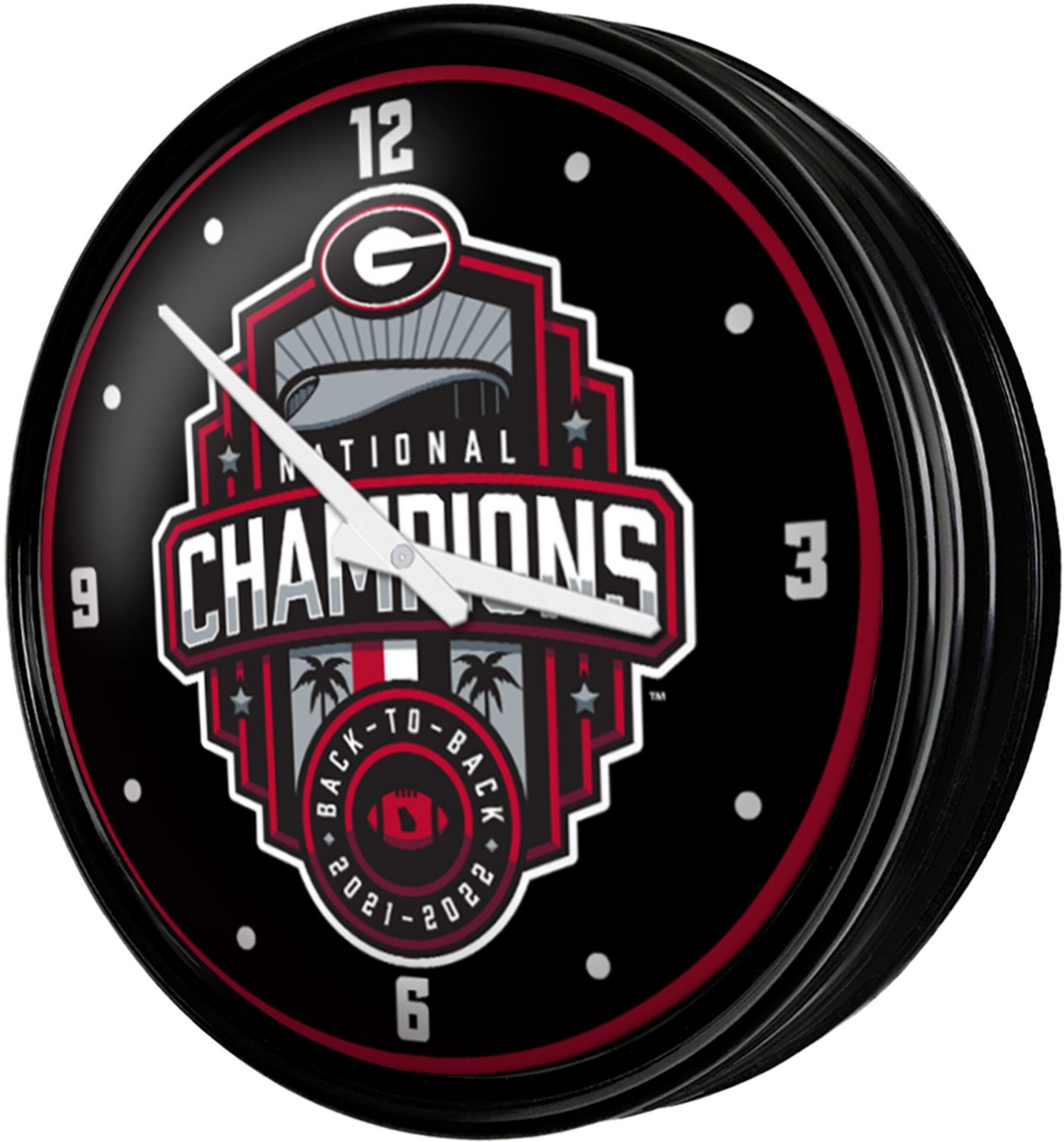 The Fan-Brand University of Georgia National Champions Retro Lighted Wall Clock - view number 2
