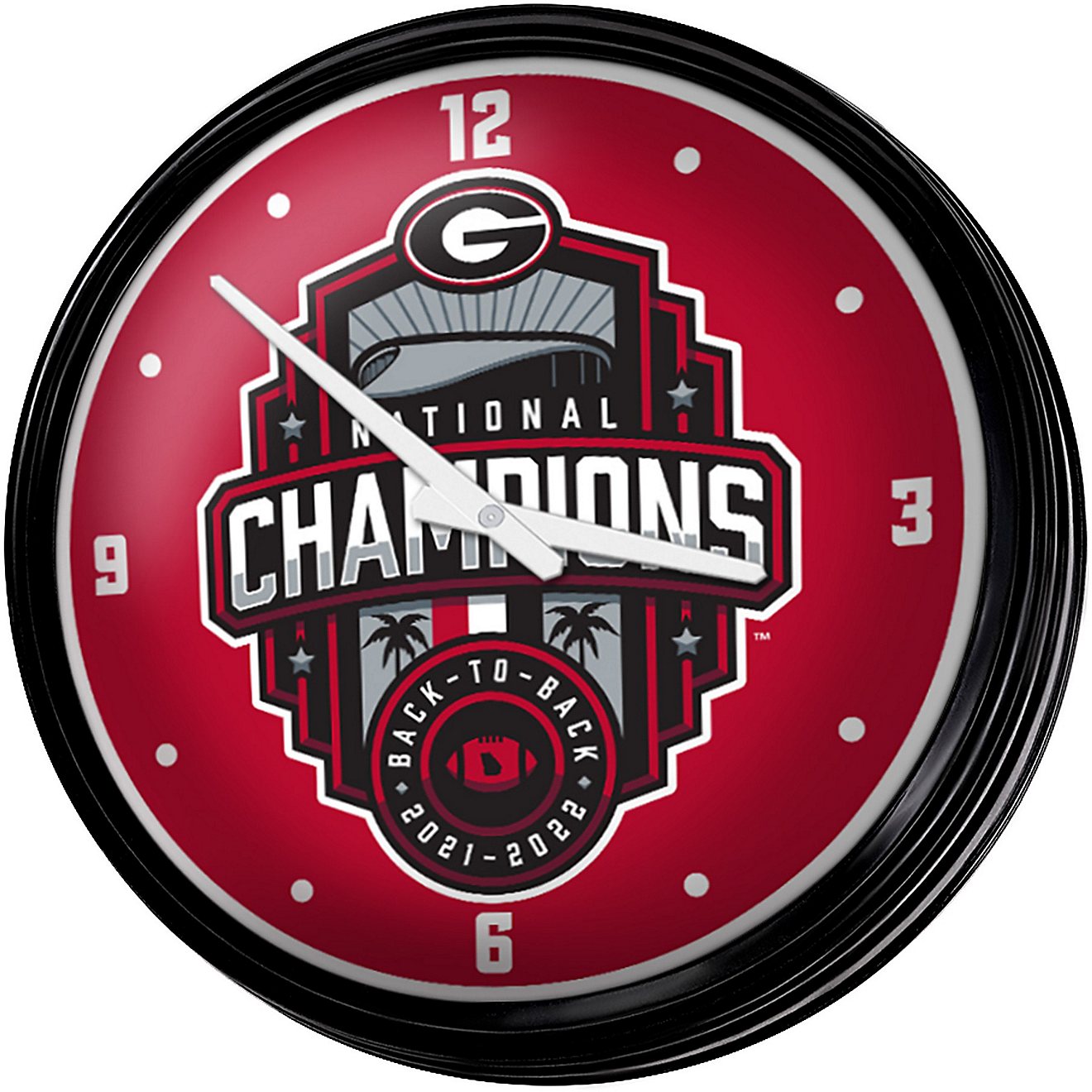 The Fan-Brand University of Georgia National Champions Retro Lighted Wall Clock                                                  - view number 1