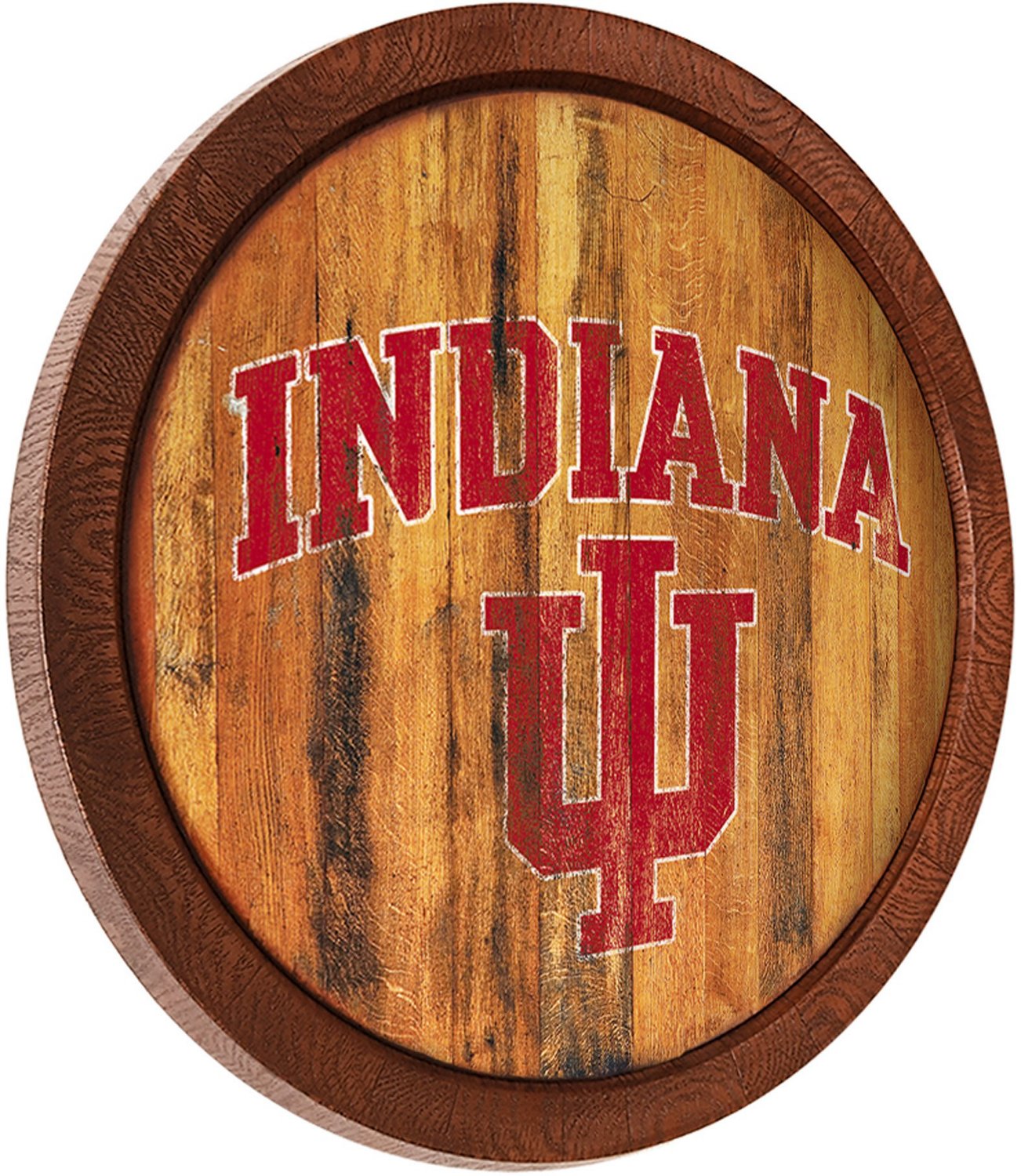 The Fan-Brand Indiana University Weathered Faux Barrel Top Sign  - view number 2