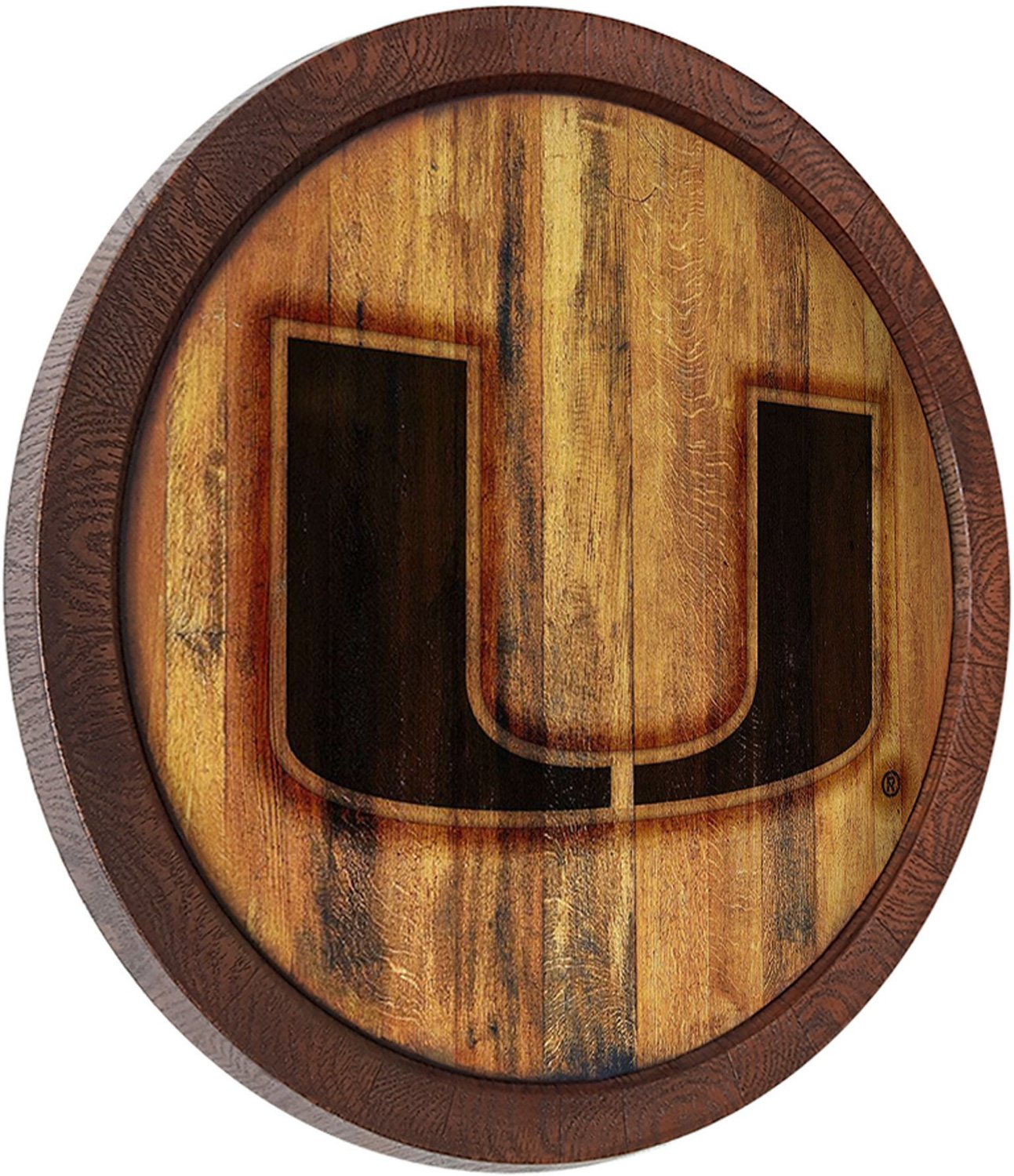 he Fan-Brand University of Miami Branded Faux Barrel Top Sign - view number 2