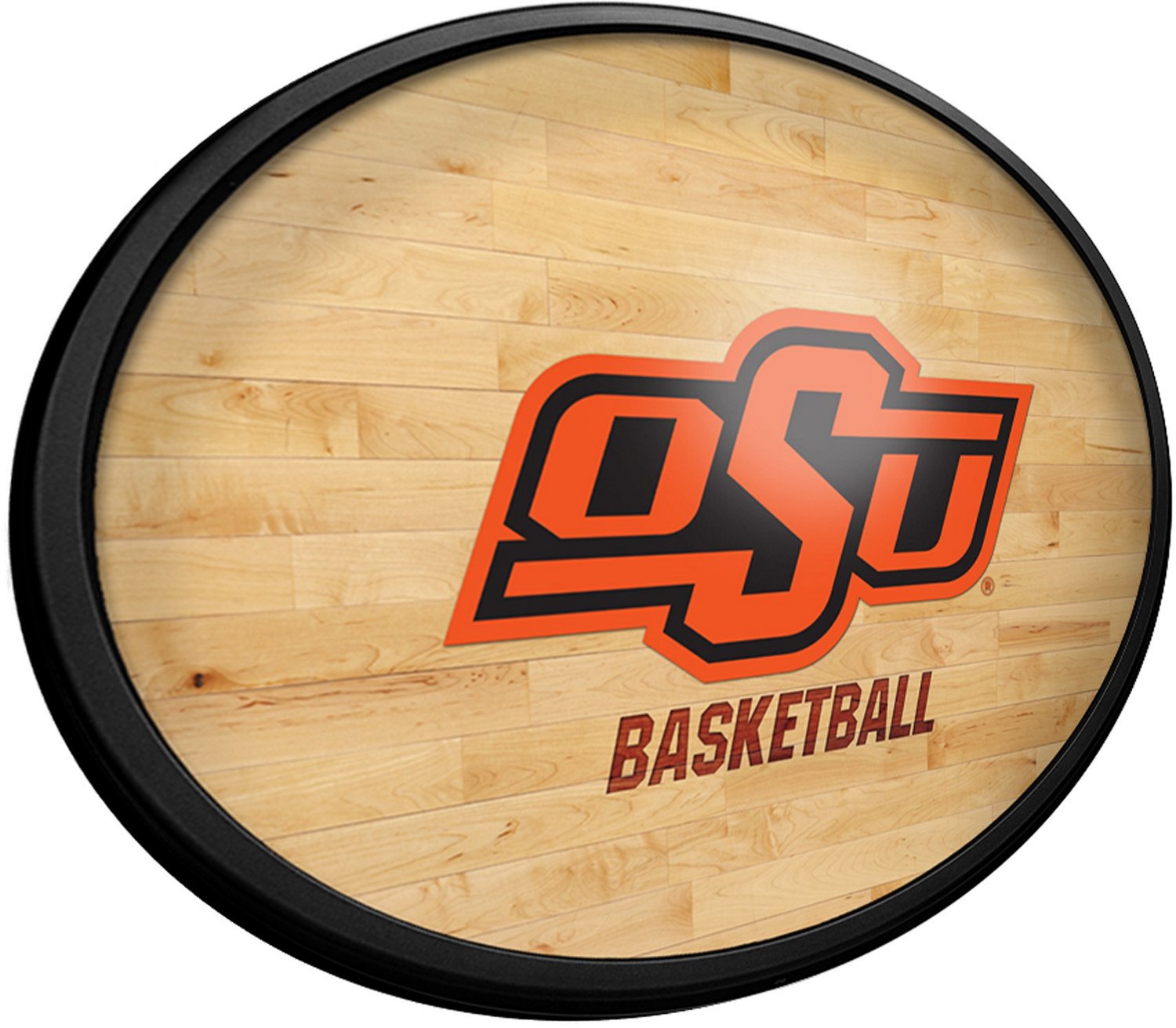 The Fan-Brand Oklahoma State University Hardwood Oval Slimline Lighted Wall Sign - view number 2
