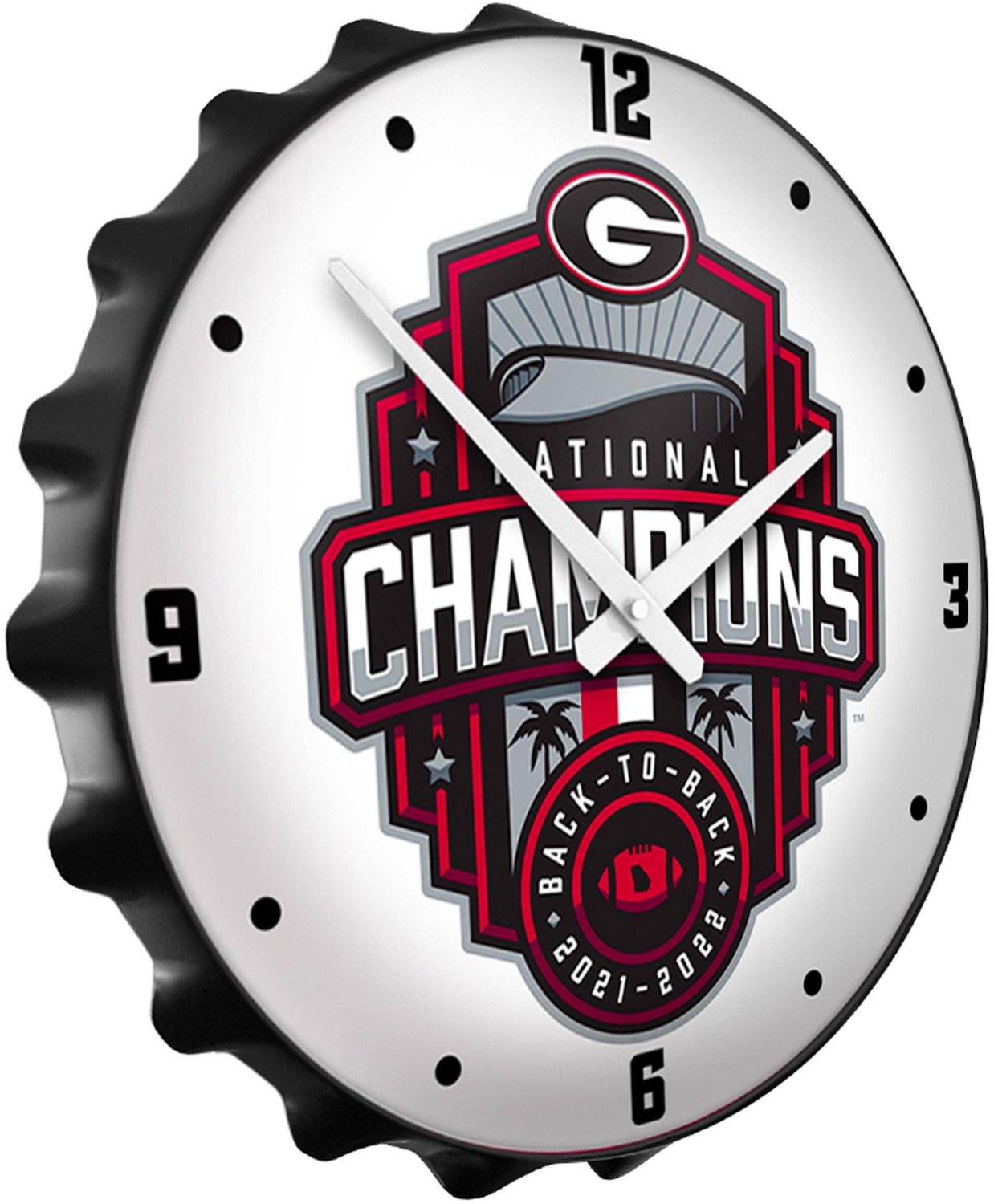 The Fan-Brand University of Georgia Champs Bottle Cap Clock  - view number 2