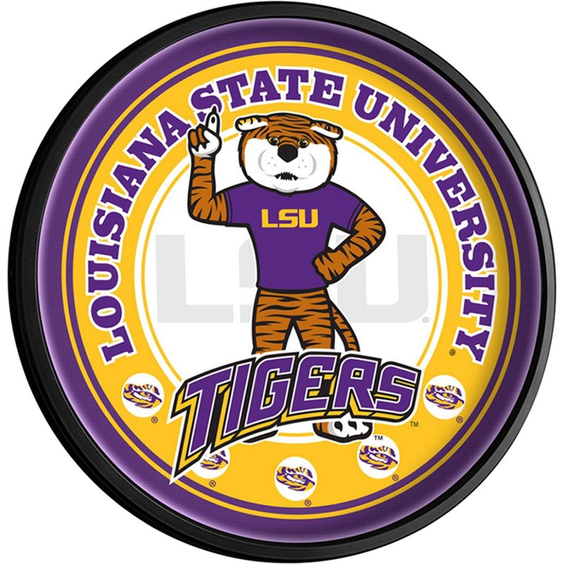 The Fan-Brand Louisiana State University Mike the Tiger Round Slimline Lighted Wall Sign - NCAA Novelty at Academy Sports