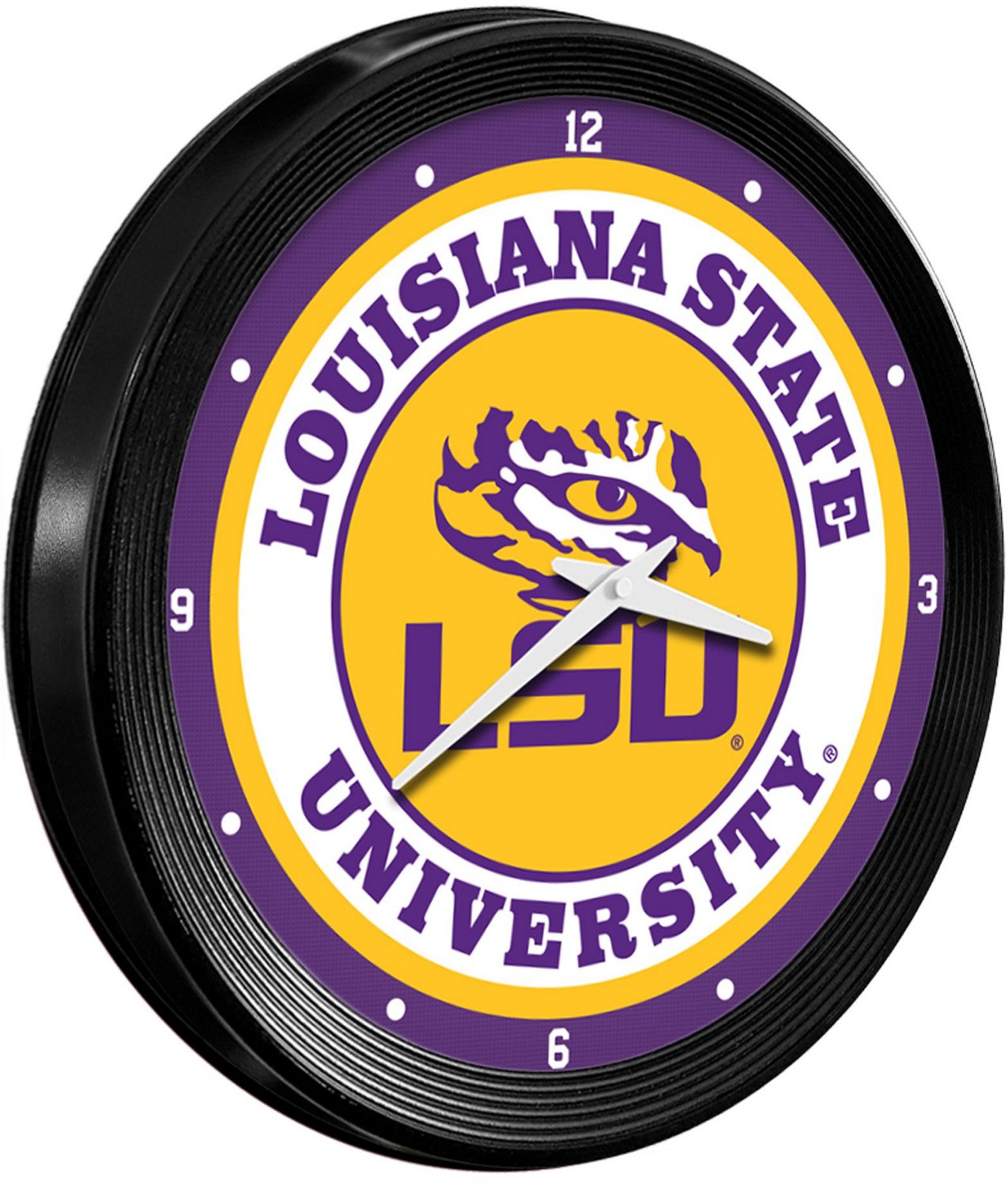 The Fan-Brand Louisiana State University Ribbed Wall Clock - view number 2