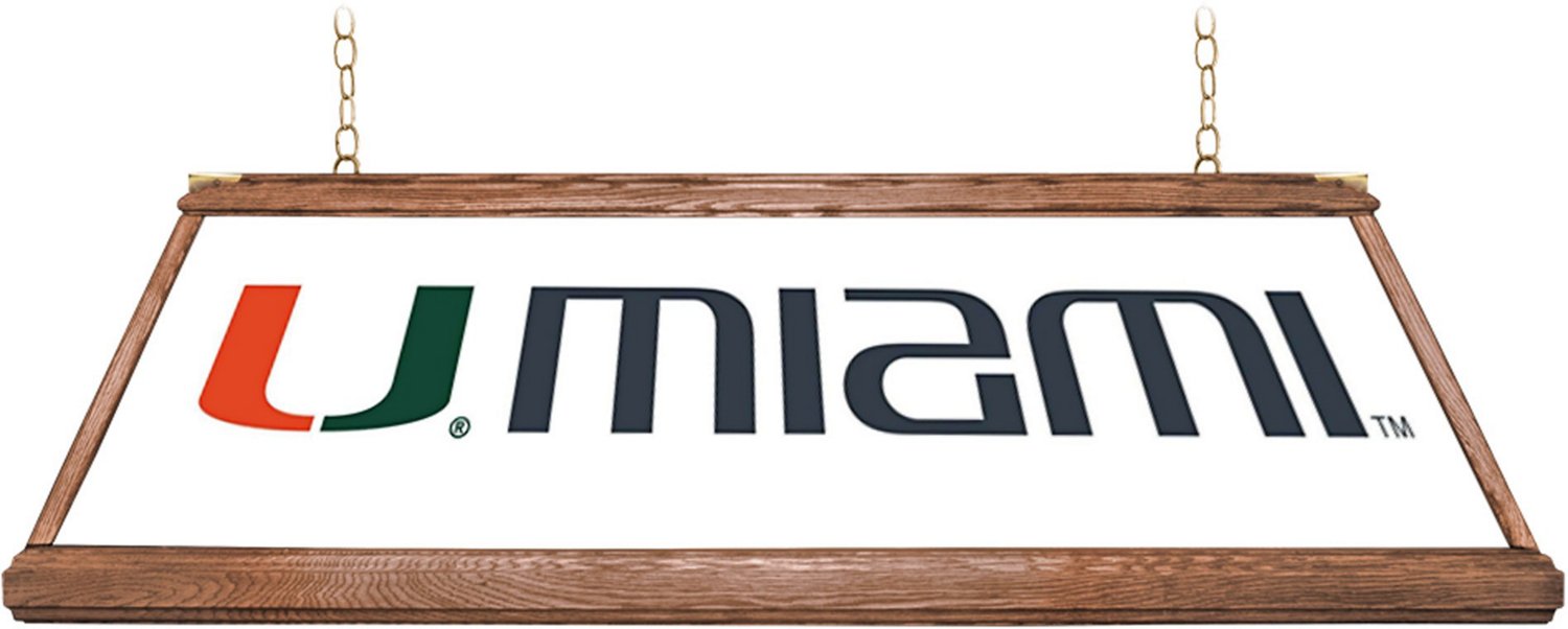 The Fan-Brand University of Miami Premium Wood Pool Table Light - view number 2